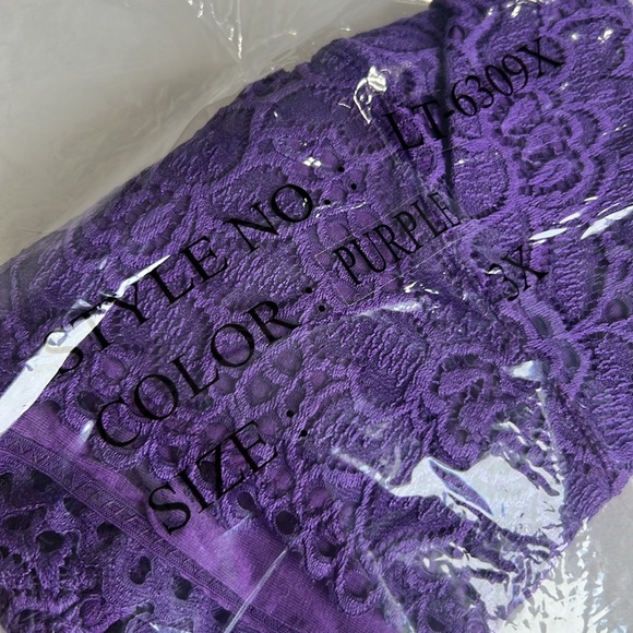 PLUS PURPLE LACE HALTER STRETCH BRALETTE 1X 2X 3X - Picture 10 of 15